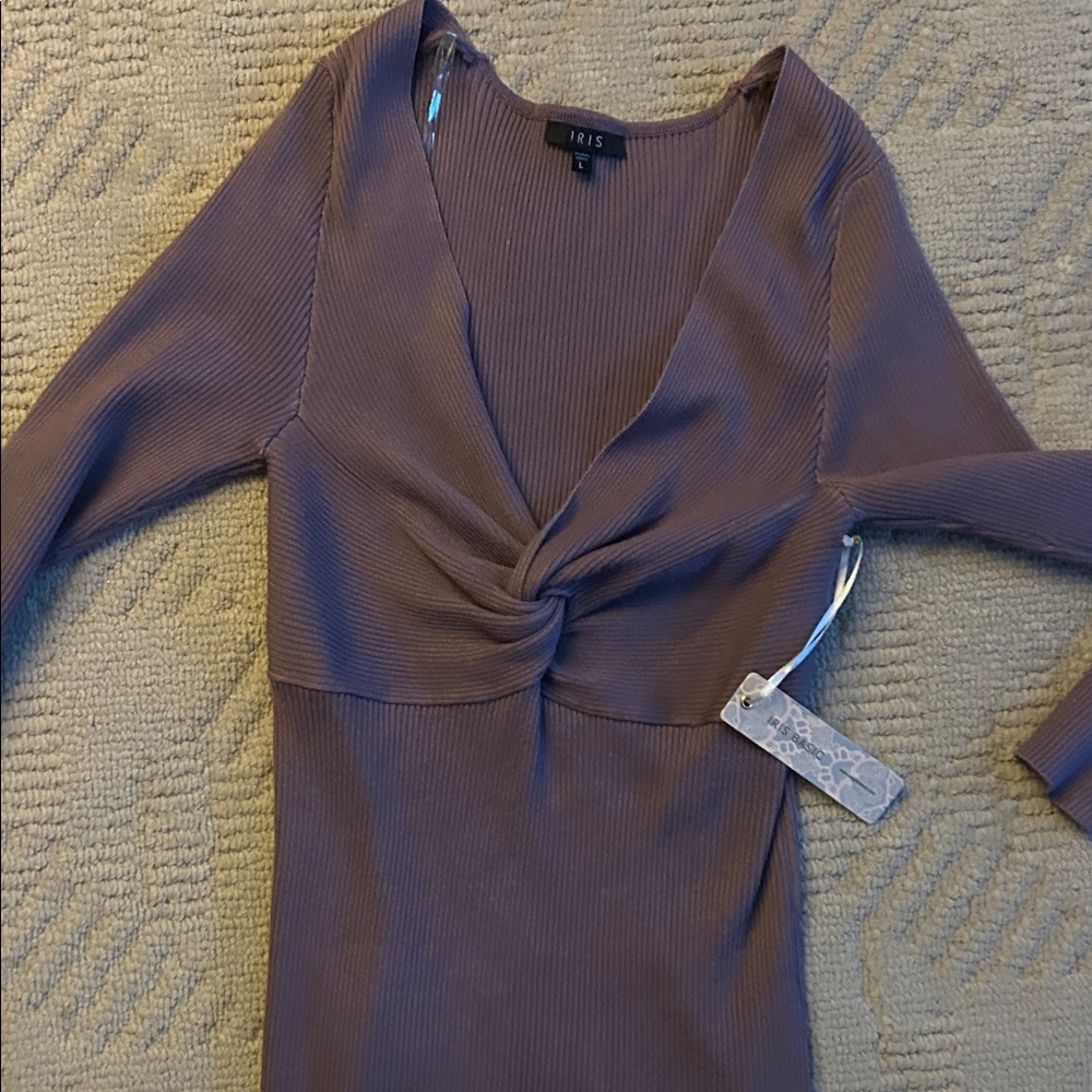 Iris Women's Taupe Long Sleeve Dress